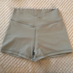 Muscle Nation Grey/Silver Scrunch Bum Shorts